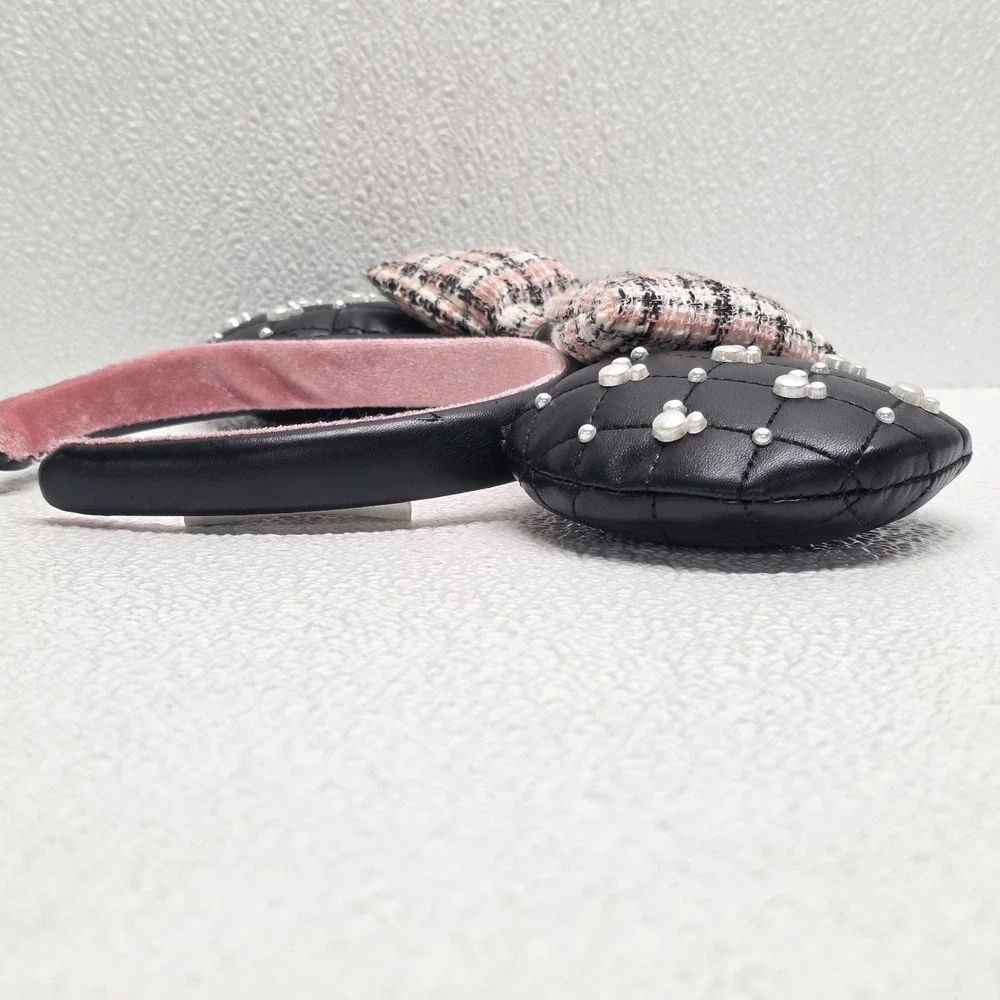 Disney Parks‎ Minnie Mouse Pearls Tweed Bow Ears Headband